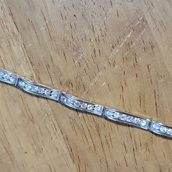 Simple Silver & Rhinestone Mod Bracelet - Picture 5 of 7
